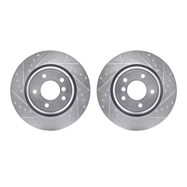 Rotors-Drilled and Slotted-SilverZinc Coated, 7002-31109, Dynamic Friction Co, Mfr#: 7002-31109